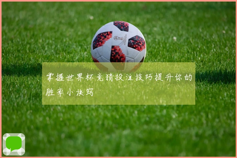 掌握世界杯竞猜投注技巧提升你的胜率小诀窍